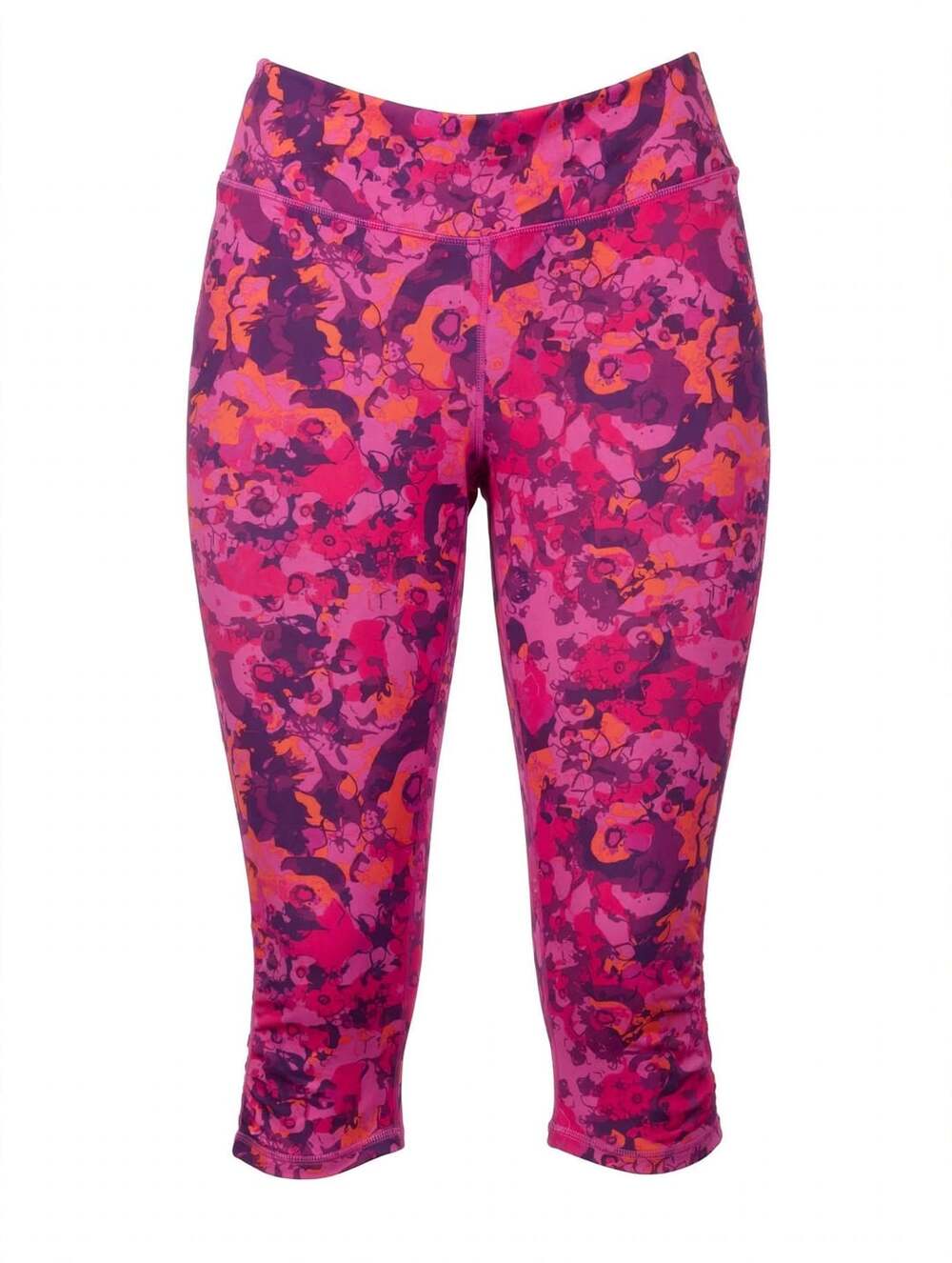 Gaiam Womens Large Pink Floral Yoga Cropped Athletic Pants
